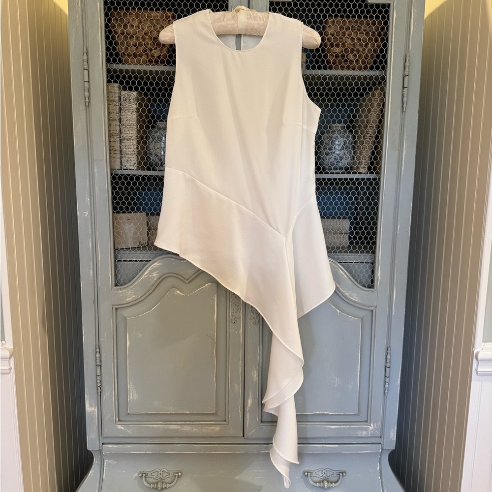 Strut & Bolt White Sleeveless Top w/ Asymmetrical Peplem MEDIUM